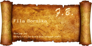 Fila Borsika névjegykártya